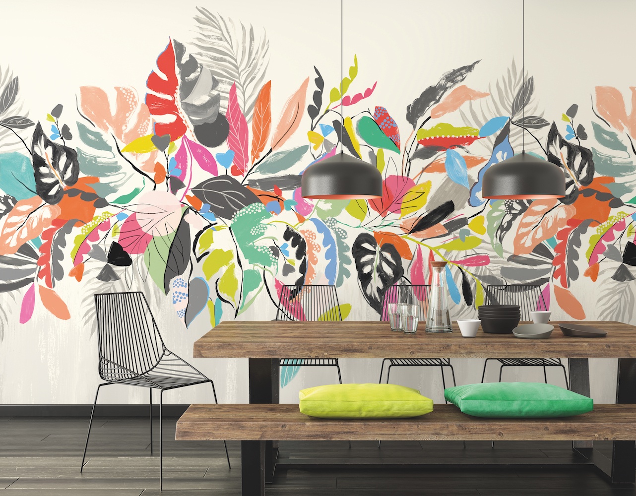 ohpopsi Abstract Tropic Noir Pop Wall Mural ICN50122M